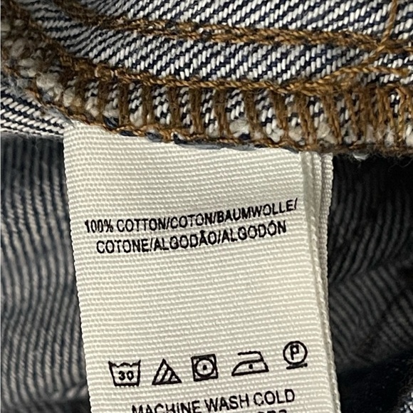 Free People Jeans Womens 25 Dusk to Dawn Wide Leg Raw Hem Crop Boho Hippie Retro - Picture 9 of 9